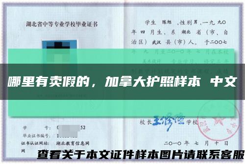 哪里有賣假的，加拿大護照樣本 中文縮略圖