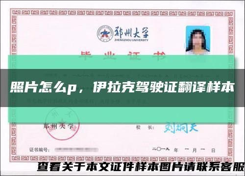 照片怎么p，伊拉克駕駛證翻譯樣本縮略圖
