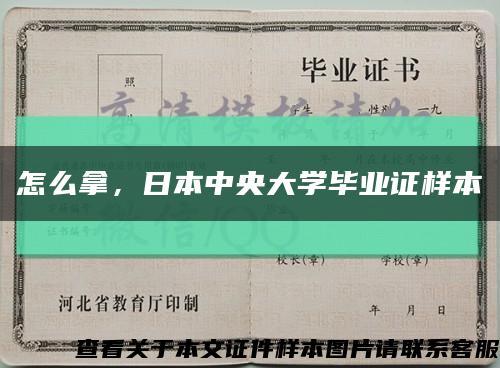 怎么拿，日本中央大學畢業證樣本縮略圖