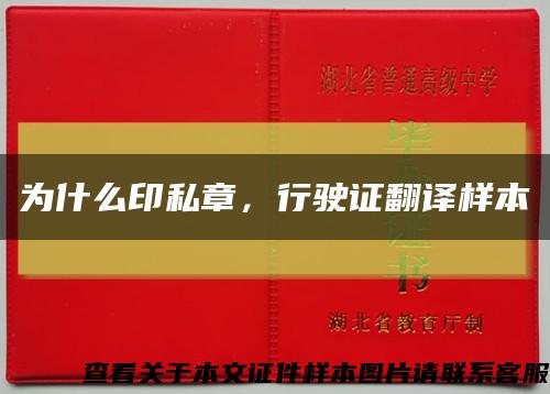 為什么印私章，行駛證翻譯樣本縮略圖
