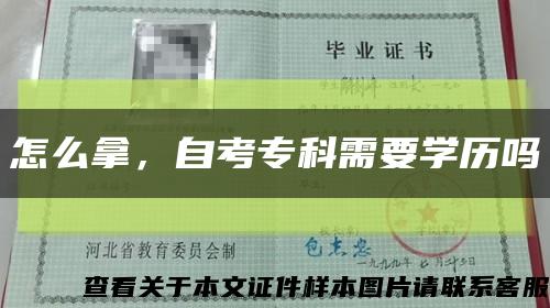 怎么拿，自考?？菩枰獙W歷嗎縮略圖