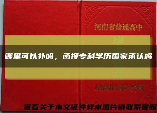 哪里可以補嗎，函授?？茖W歷國家承認嗎縮略圖