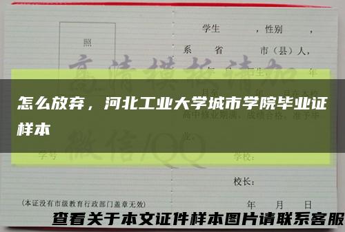 怎么放棄，河北工業大學城市學院畢業證樣本縮略圖
