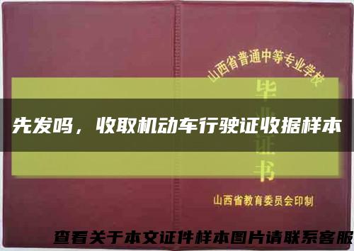 先發嗎，收取機動車行駛證收據樣本縮略圖