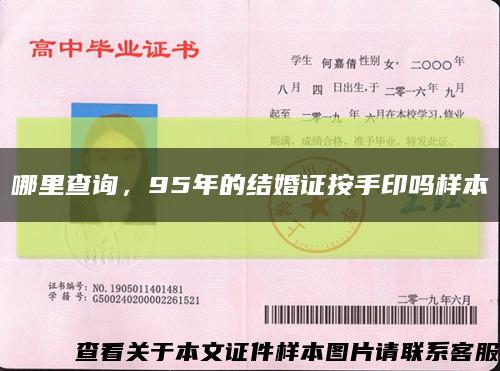哪里查詢，95年的結婚證按手印嗎樣本縮略圖