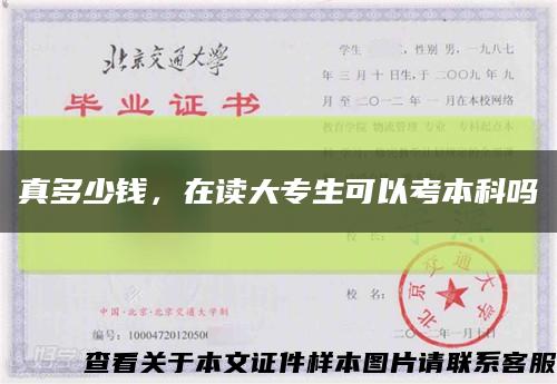 真多少錢，在讀大專生可以考本科嗎縮略圖