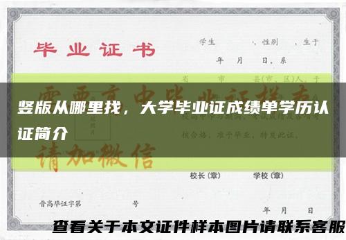 豎版從哪里找，大學畢業證成績單學歷認證簡介縮略圖