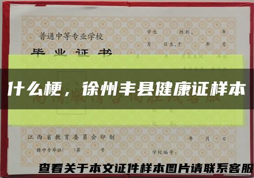 什么梗，徐州豐縣健康證樣本縮略圖