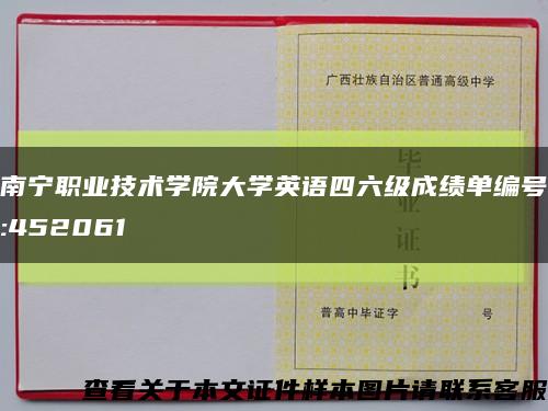 南寧職業技術學院大學英語四六級成績單編號:452061縮略圖