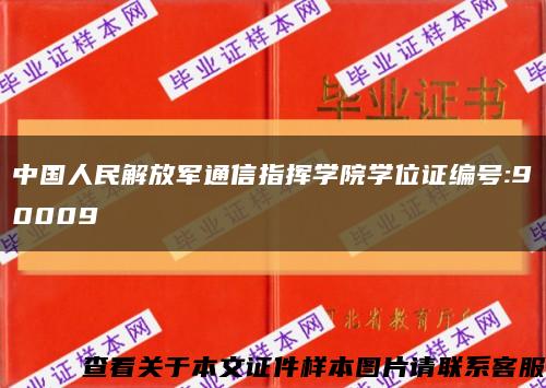 中國人民解放軍通信指揮學院學位證編號:90009縮略圖