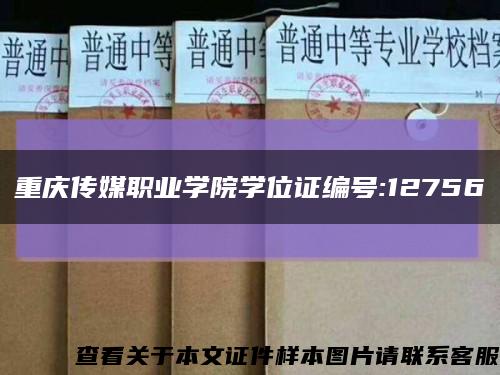 重慶傳媒職業學院學位證編號:12756縮略圖