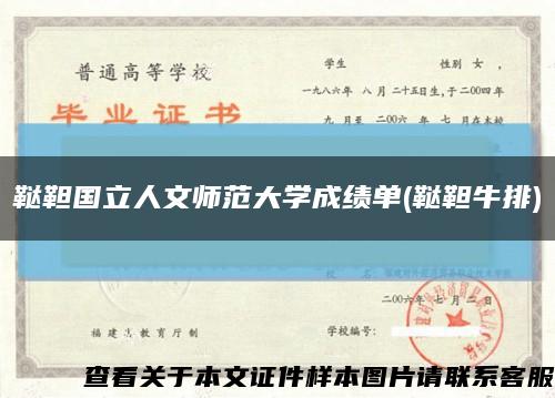 韃靼國立人文師范大學成績單(韃靼牛排)縮略圖