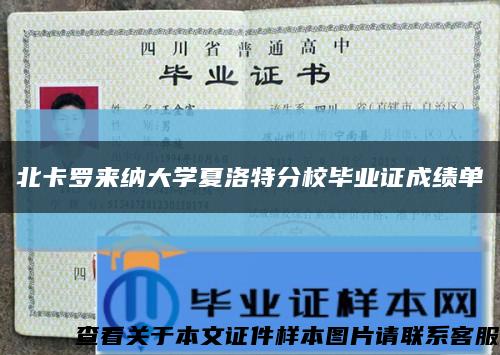 北卡羅來納大學夏洛特分校畢業證成績單縮略圖