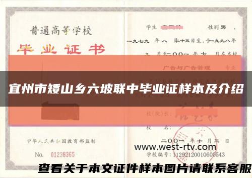 宜州市矮山鄉六坡聯中畢業證樣本及介紹縮略圖