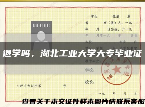 退學嗎，湖北工業大學大專畢業證縮略圖