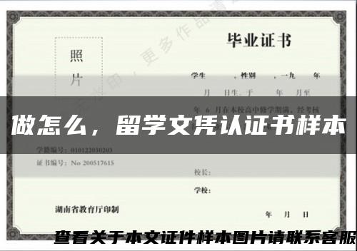 做怎么，留學文憑認證書樣本縮略圖