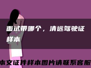 面試帶哪個，清遠駕駛證樣本縮略圖