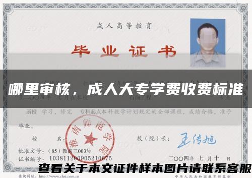 哪里審核，成人大專學費收費標準縮略圖