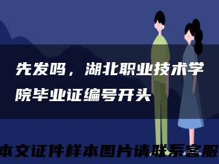 先發嗎，湖北職業技術學院畢業證編號開頭縮略圖