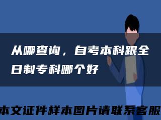 從哪查詢，自考本科跟全日制?？颇膫€好縮略圖