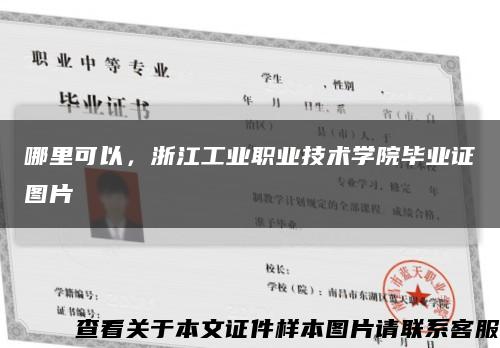 哪里可以，浙江工業職業技術學院畢業證圖片縮略圖