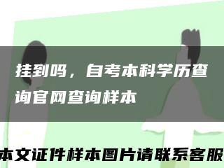 掛到嗎，自考本科學歷查詢官網查詢樣本縮略圖