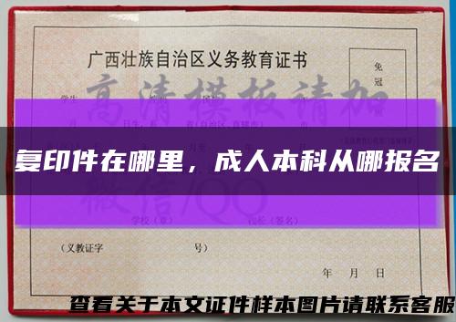 復印件在哪里，成人本科從哪報名縮略圖