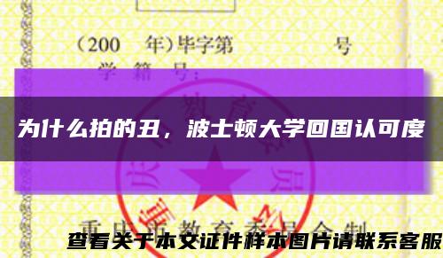 為什么拍的丑，波士頓大學回國認可度縮略圖