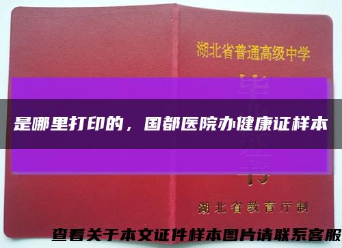 是哪里打印的，國都醫院辦健康證樣本縮略圖