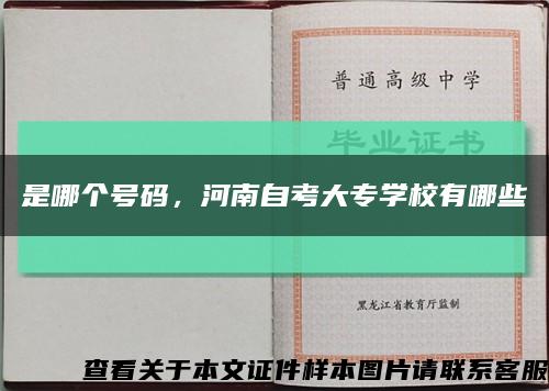是哪個號碼，河南自考大專學校有哪些縮略圖