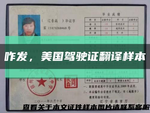 咋發，美國駕駛證翻譯樣本縮略圖