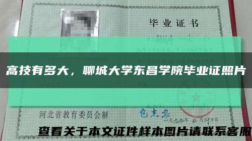 高技有多大，聊城大學東昌學院畢業證照片縮略圖