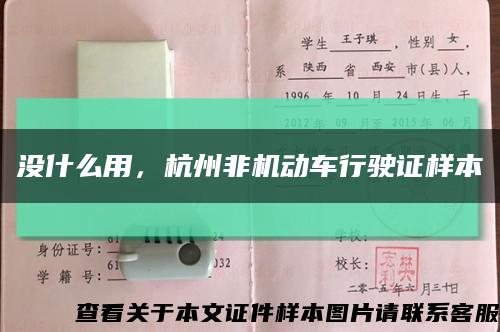 沒什么用，杭州非機動車行駛證樣本縮略圖