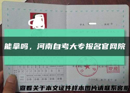 能拿嗎，河南自考大專報名官網院縮略圖