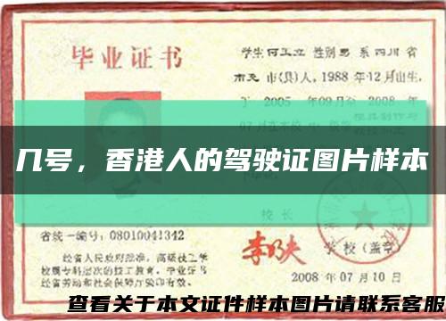 幾號，香港人的駕駛證圖片樣本縮略圖