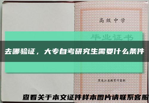 去哪驗證，大專自考研究生需要什么條件縮略圖