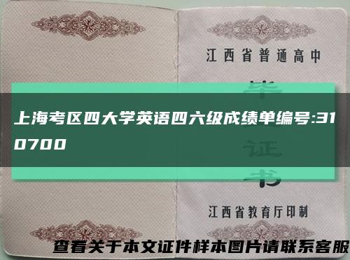 上?？紖^四大學英語四六級成績單編號:310700縮略圖