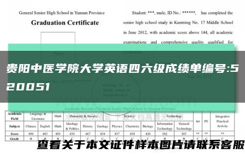 貴陽中醫學院大學英語四六級成績單編號:520051縮略圖
