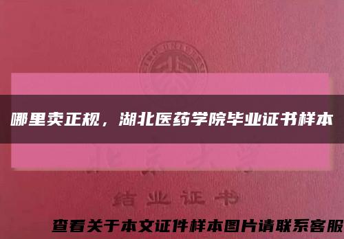 哪里賣正規，湖北醫藥學院畢業證書樣本縮略圖