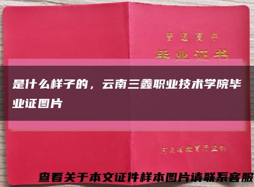 是什么樣子的，云南三鑫職業技術學院畢業證圖片縮略圖