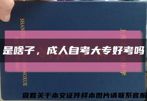 是啥子，成人自考大專好考嗎縮略圖