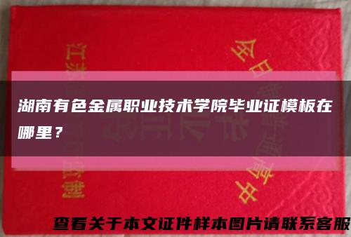 湖南有色金屬職業技術學院畢業證模板在哪里？縮略圖