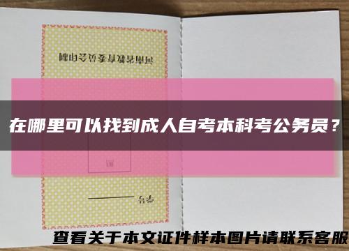 在哪里可以找到成人自考本科考公務員？縮略圖