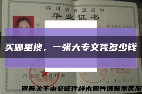 買哪里搜，一張大專文憑多少錢縮略圖