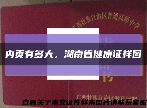 內頁有多大，湖南省健康證樣圖縮略圖