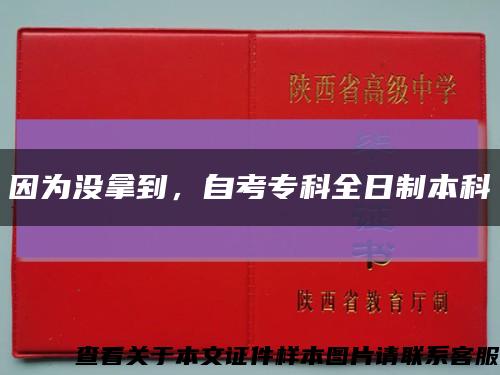 因為沒拿到，自考?？迫罩票究瓶s略圖