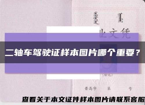 二軸車駕駛證樣本圖片哪個重要？縮略圖