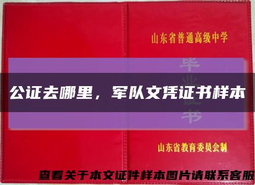 公證去哪里，軍隊文憑證書樣本縮略圖