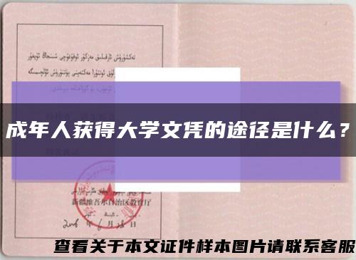 成年人獲得大學文憑的途徑是什么？縮略圖
