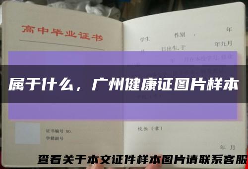 屬于什么，廣州健康證圖片樣本縮略圖